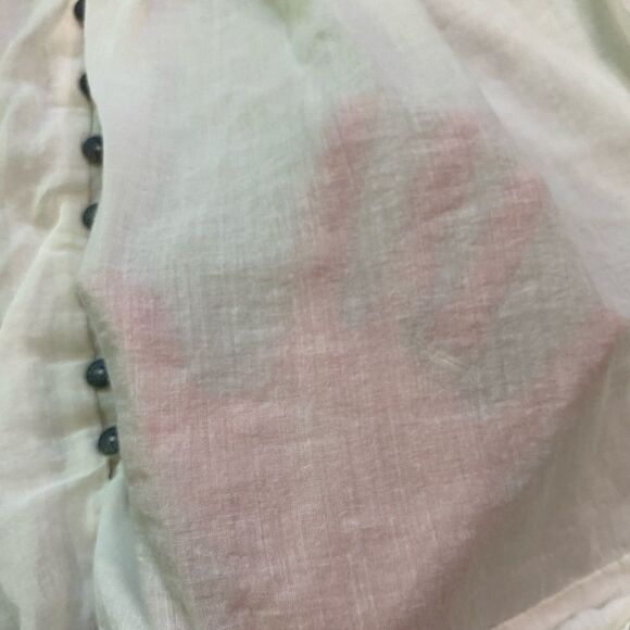 We The Free White Flowy Cotton Button Down Cool Meadow Boho Top - Picture 15 of 16